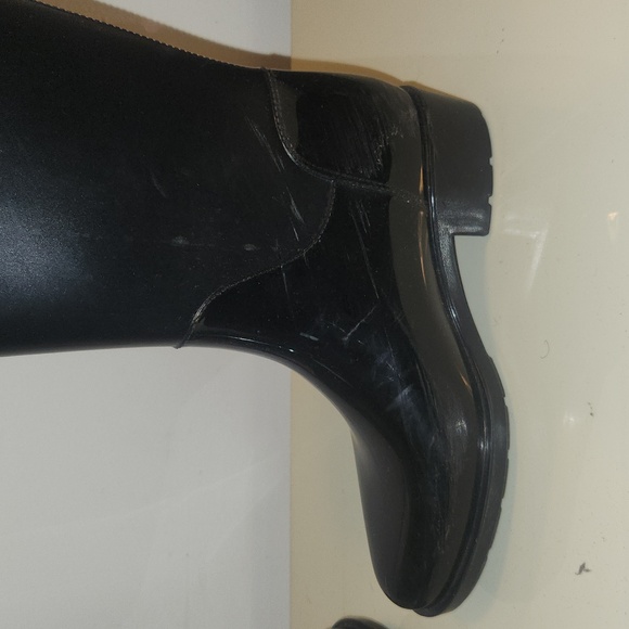 Sam Edelman Sydney Black Glossy & Matte Tall Rain Boots Woman's Size 7 - Picture 6 of 6